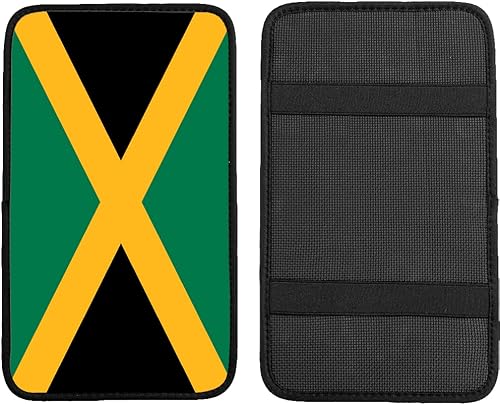 Funda protectora para reposabrazos de automóvil, diseño de bandera de Jamaica, diseño de bandera de Jamaica, ajuste universal, accesorios de