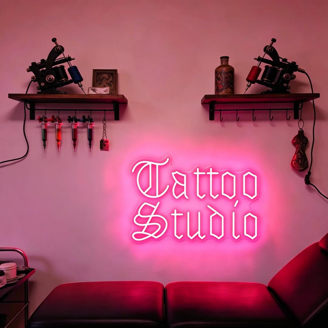 Tattoo Studio neonowy znak, niestandardowa dekoracja ścienna LED do sklepu