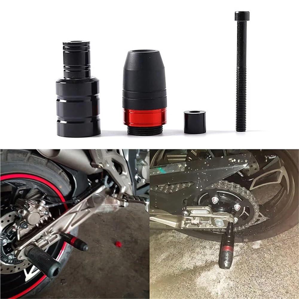 Para motocyklowych ram przesuwnych Anti Crash Pad ochrona przed upadkiem ochraniacz akcesoria motocyklowe uniwersalne pasuje do otworu gwintowanego 8 mm(Black)
