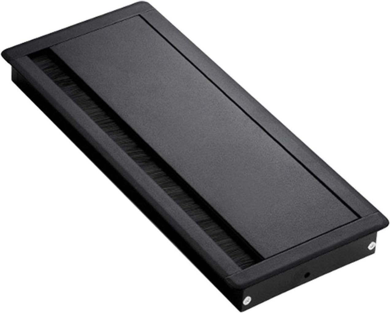 Faderr Desk Table Grommet, Rectangular Cable Desk Grommet, Computer Desk Grommet Aluminium Computer Grommet, Cable Tidy Outlet Furniture Desk Grommet With Brush