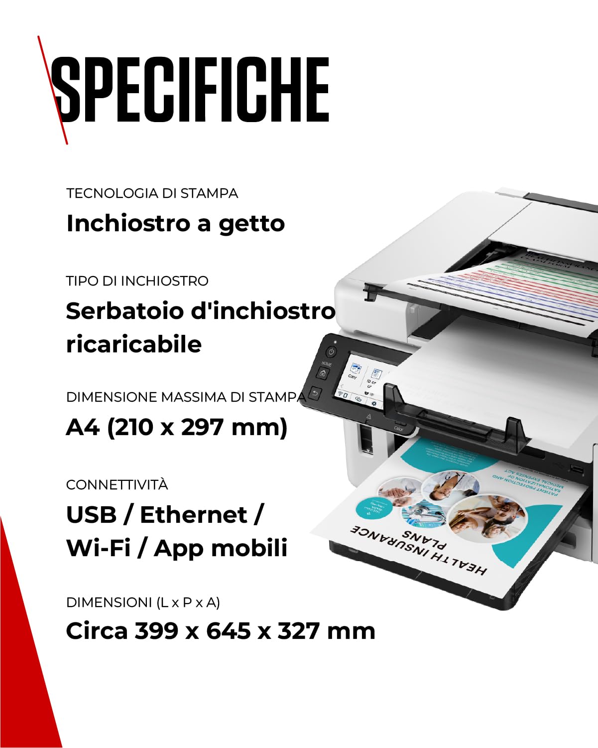 Canon Stampante WiFi per Casa e Ufficio MAXIFY GX6550 - Stampante Multifunzione MegaTank con Scanner e Fotocopiatrice per Casa | Connettività WiFi ed Ethernet