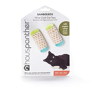 Hauspanther Collection Bamboleos Wine Cork Cat Toys with Organic Catnip (set of 2) by Primetime Petz, Ocean