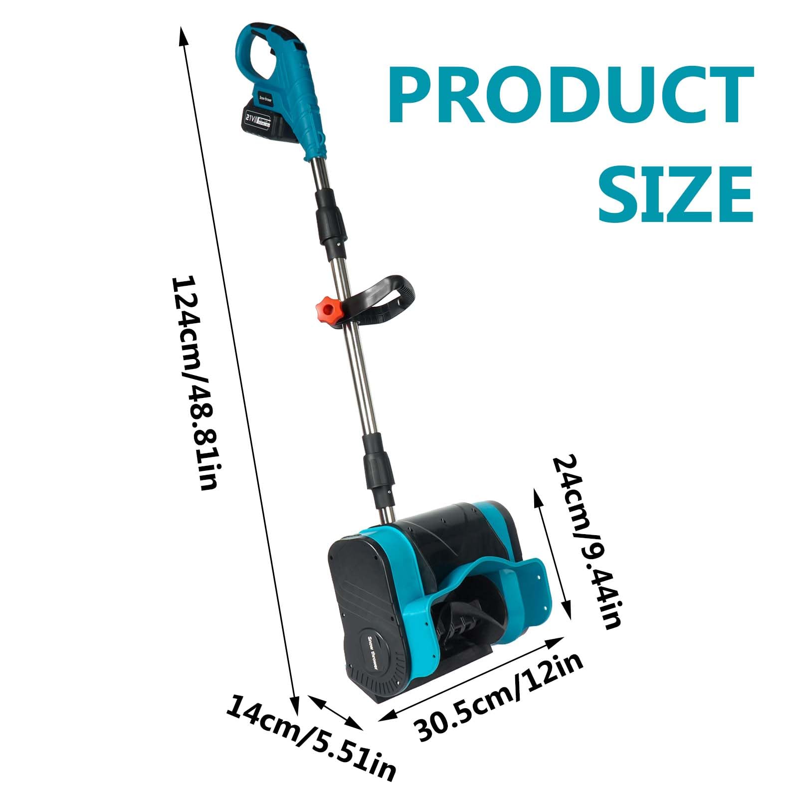 Schneefräse Akku, 900W Elektrischer Schneeschieber mit 2X 3000mAh Akku, 35CM Schneefreiheitsbreite, 15CM Schneetiefe, 7M Wurfweite, Faltbare Aufbewahrung