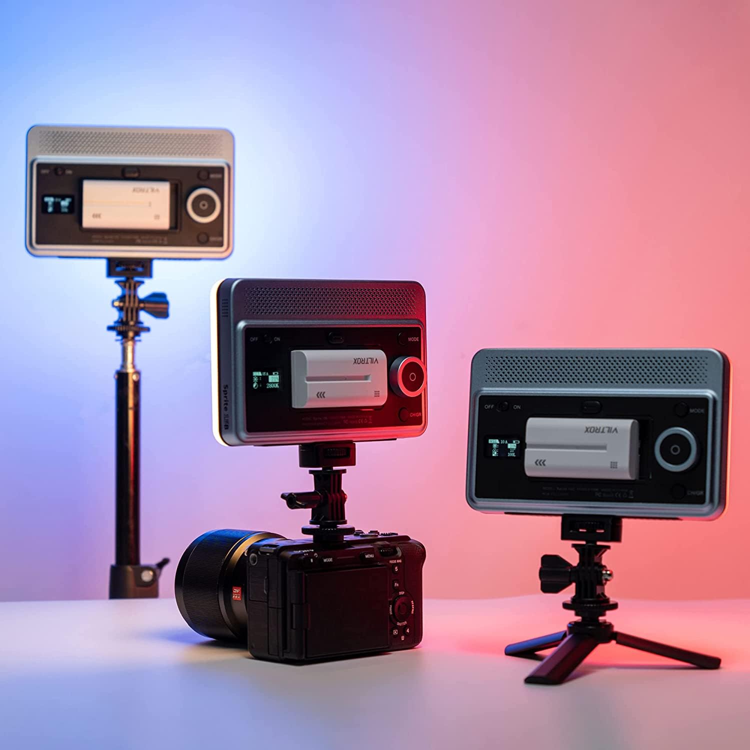 VILTROX RGB Pannello LED Luce Fotocamera Dimmerabile 2800K-6800K per Fotografia YouTube Tiktok(Controllo Bluetooth, Batteria Ricaricabile 2200 mAh)