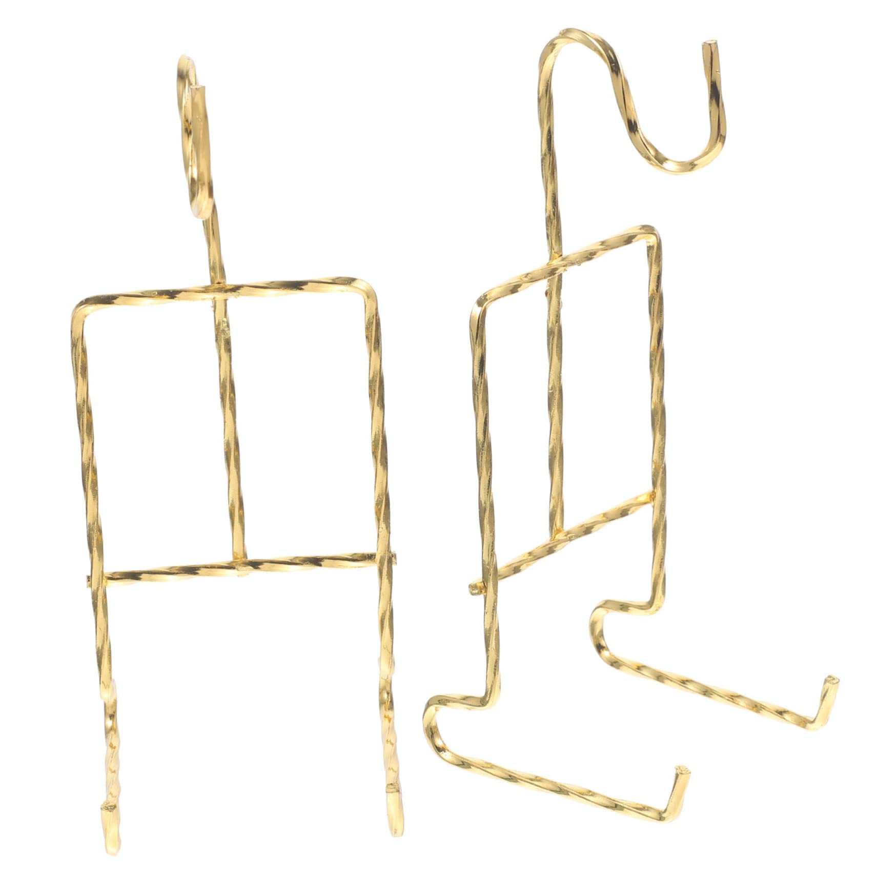 Cabilock 2pcs Metal Cup Saucer Display Stand Tea Cup Holder for Desktop Plate Organization Decor and Storage Twisted Design