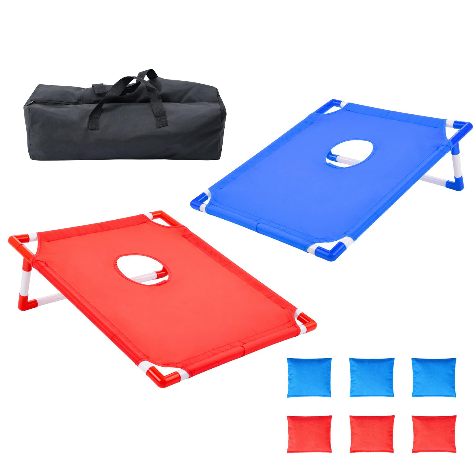 BREEZENEST Portable Bean Bag Toss Game Set for Adults & Kids – 2 Boards with 6 Weighted Bean Bags, Outdoor Cornhole Game for Family, Garden, Beach & Backyard Fun, Lightweight & Foldable