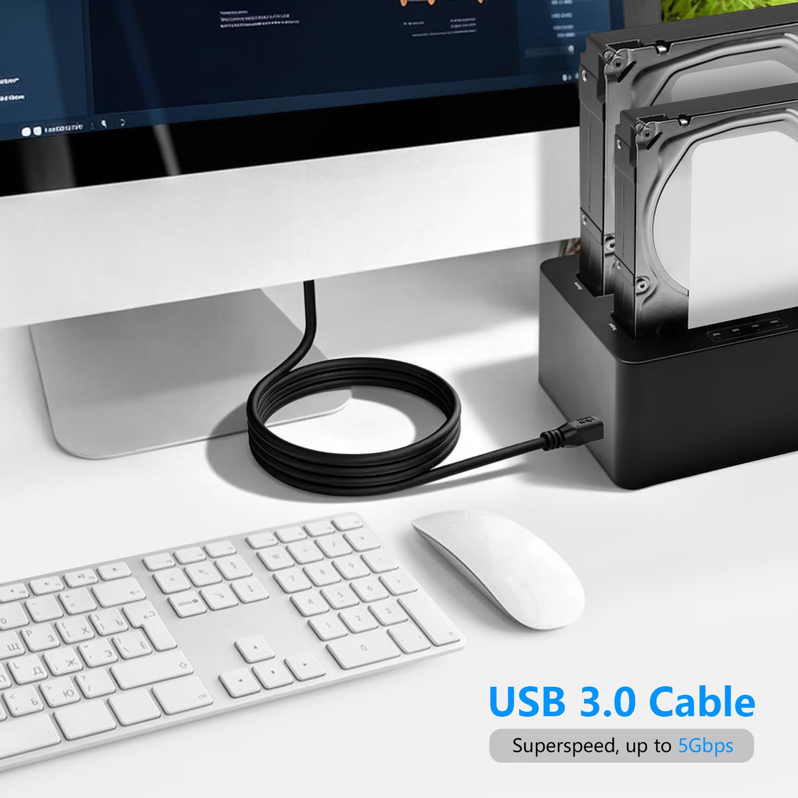 Cavo USB 3.0 da A a B, 90 cm, SuperSpeed USB 3.0 A-B, per scanner, stampanti, dischi rigidi esterni e altro (1 m)