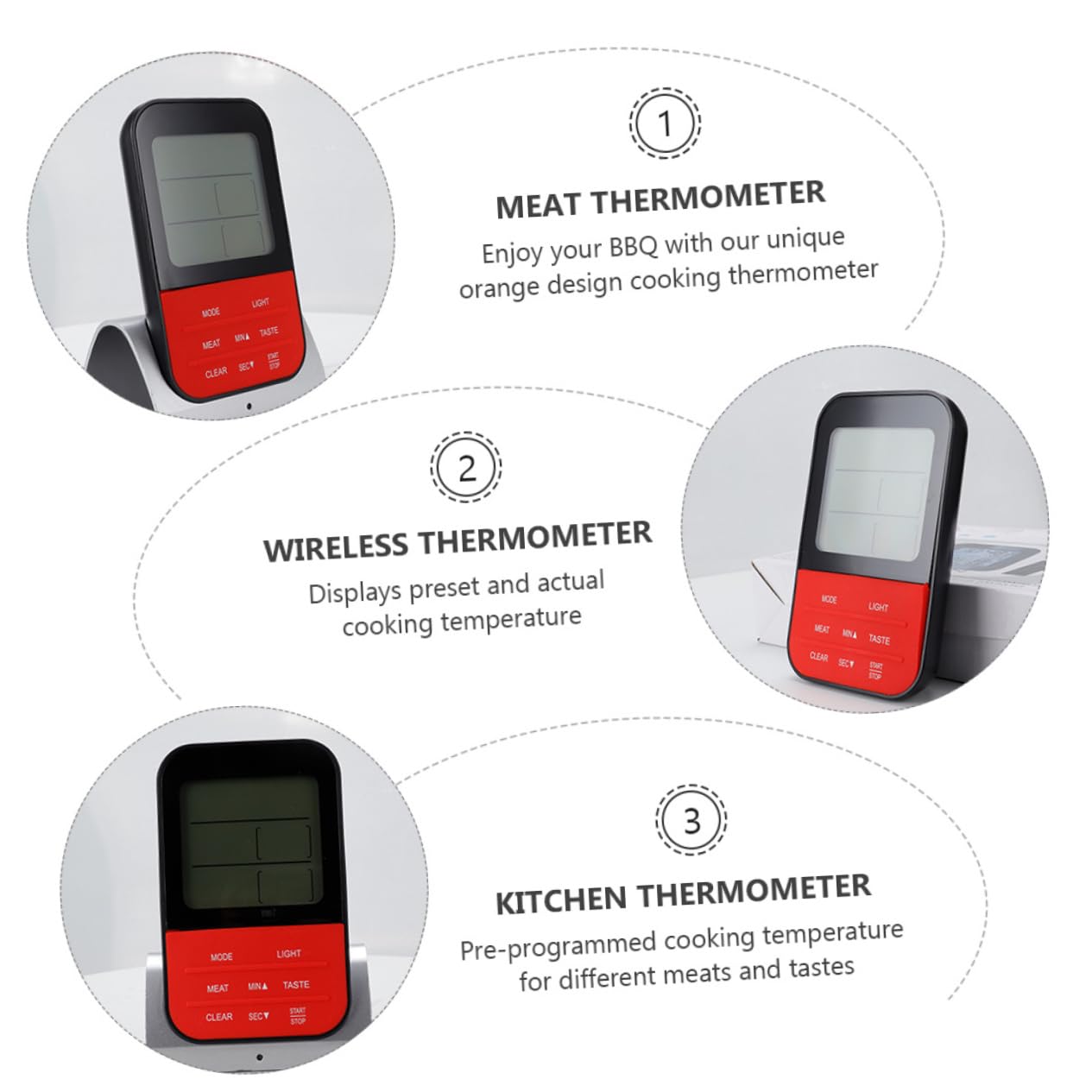 Kabelloses Doppelfühler Kochthermometer Modell für Küche und Bbq