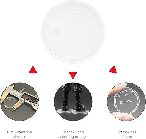Miniatura 3 de SIXPOINTS Soporte para figura de acción de 6 pulgadas, base de plástico negro, soporte de soporte de modelo compatible con figuras de juguete 112