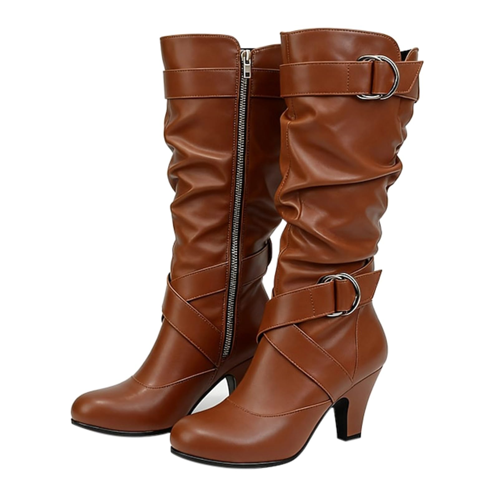 Bottes mi-mollet femme cuir souple marron noir blanc 36 EU