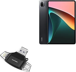 BoxWave Smart Gadget Compatible with Xiaomi Pad 5 - AllReader SD Card Reader, microSD Card Reader SD Compact USB - Jet Black