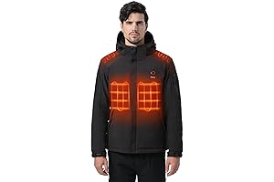 EAY Men's Heated Jacket: Stay Warm and Comfortable with Rechargeable Waterproof Design