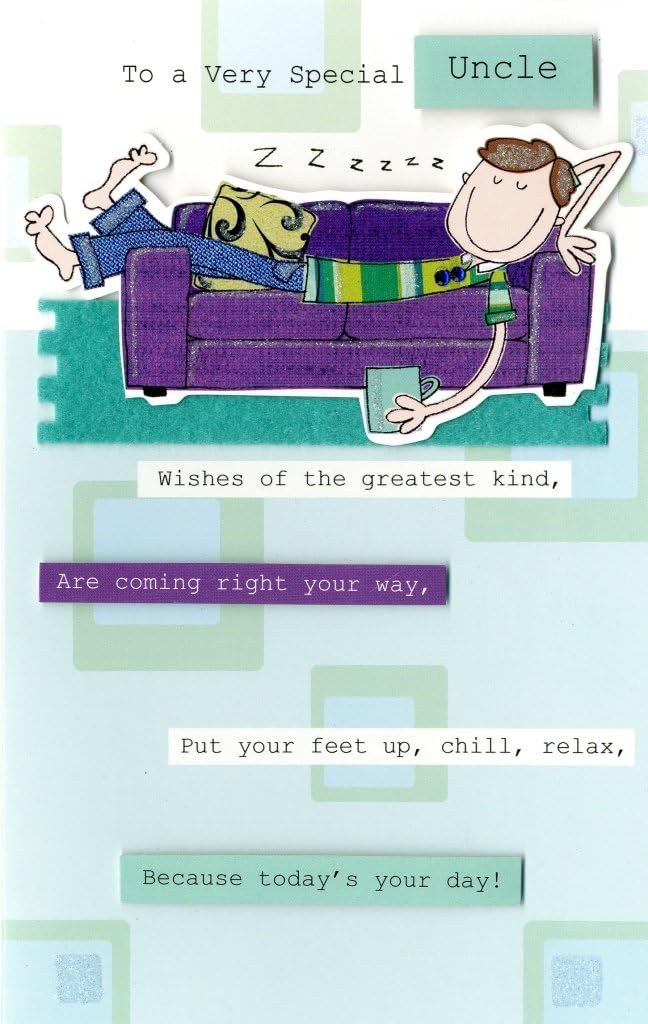 Happy Birthday Uncle Embellished Greeting Card Second Nature Poem Corne