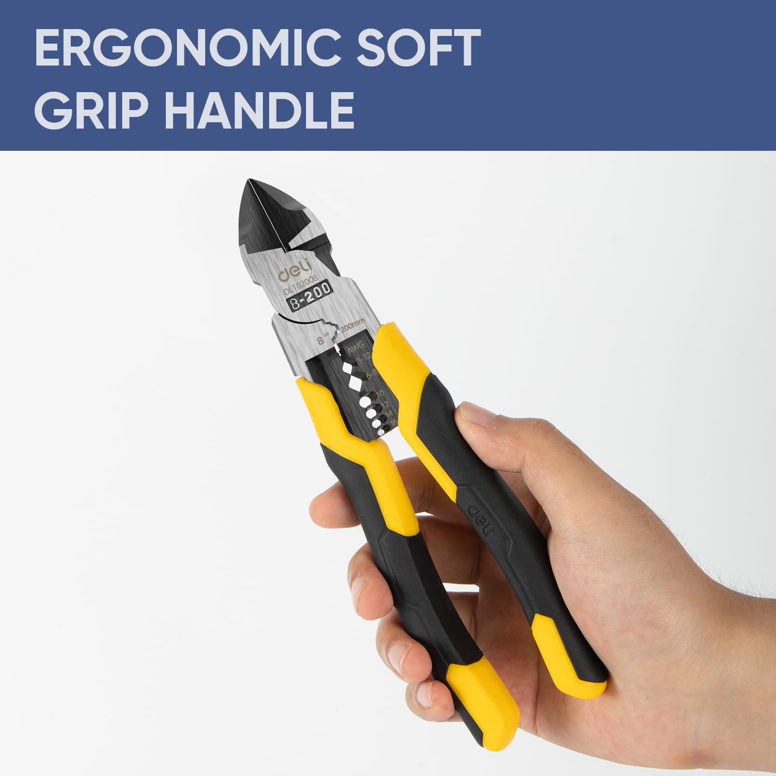 DELI 3-Piece Pliers Set - Wire Stripper & Cutter -6