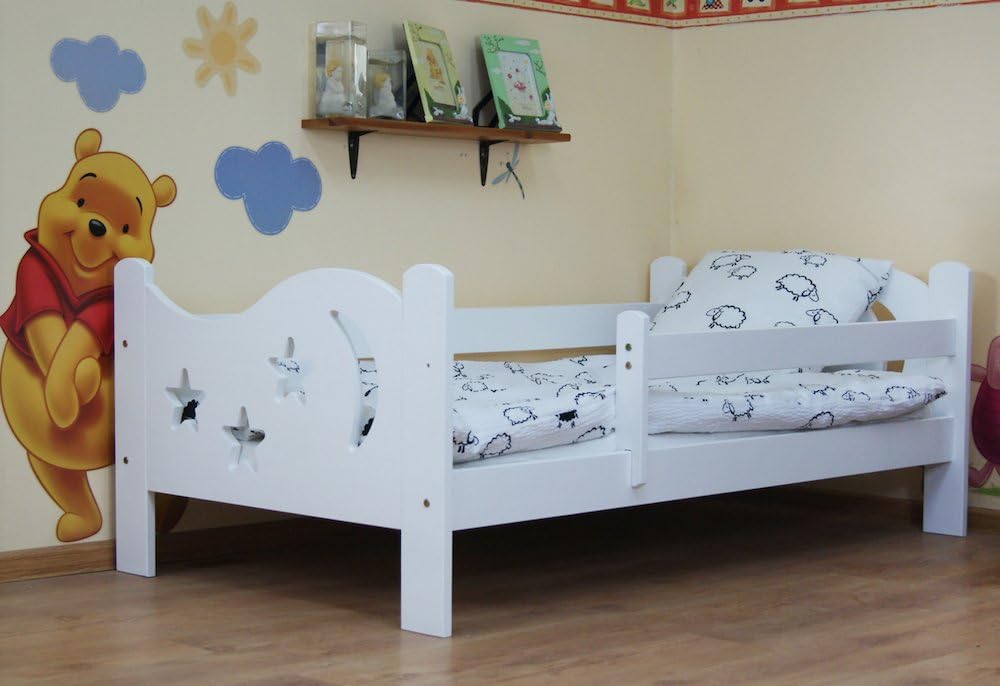 Camila Moon & Stars Toddler Bed White & Deluxe Sprung Mattress