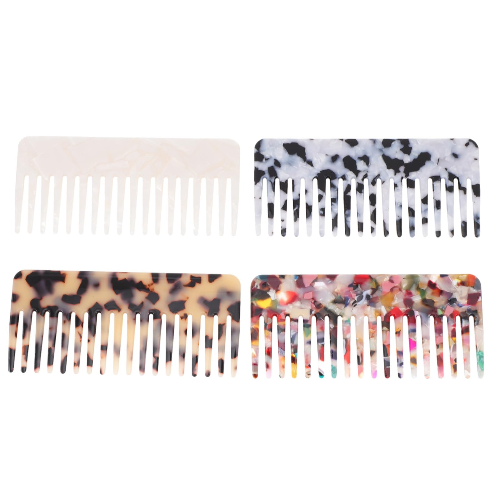 minkissy 4pezzi Pettine Per Capelli Denti Larghi in Pettine Anti-irritante e Lisciante Per Uso Quotidiano e Viaggi Da Barbiere Robusto
