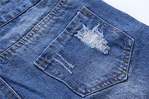 Image of KIDSCOOL SPACE Baby Little Girl Jean Overalls,Big Ripped Denim Shortall