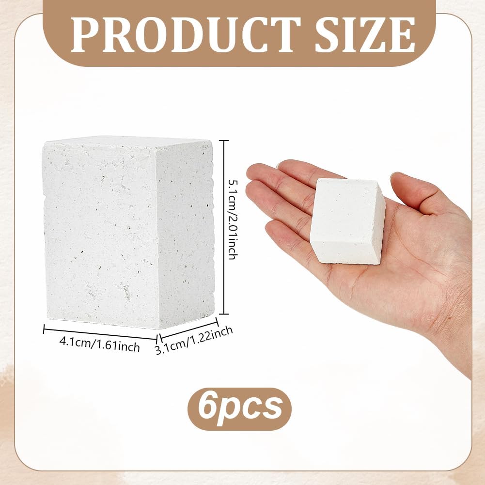 PH PandaHall 6pcs Kiln Post High Alumina Kiln Posts 2x1.6x1.2 inch Square Ceramic Shelf Supports Rectangle Hollow Kilns Stilts for Glass Fusing Ceramics High Temperature Kilns Sturdy Firing Posts