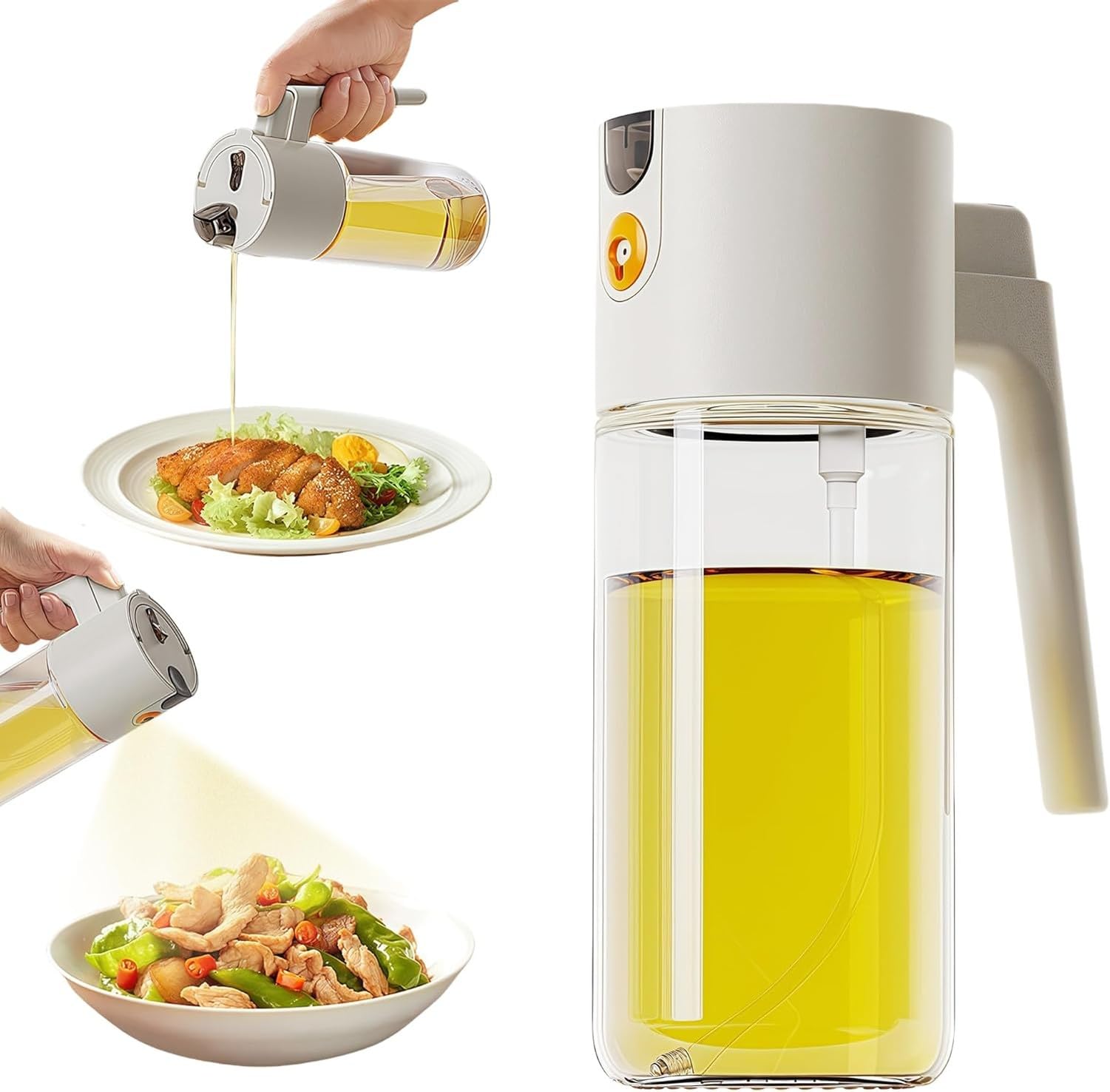 Olivenöl Zerstäuber Glas Ölspender Küchenzerstäuber Sprühflasche nachfüllbar für Kochen Backen