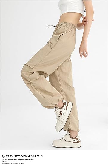 Amazon | [ZXCVWWE] パラシュートパンツ カーキパンツ