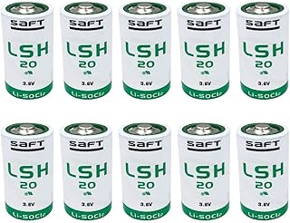 (Pack of 10) for Saft LSH20 3.6V D 13000 mAh Lithium Thionyl Chloride Battery for Alarm Systems GPS Systems Battery Non-Rechargeable.