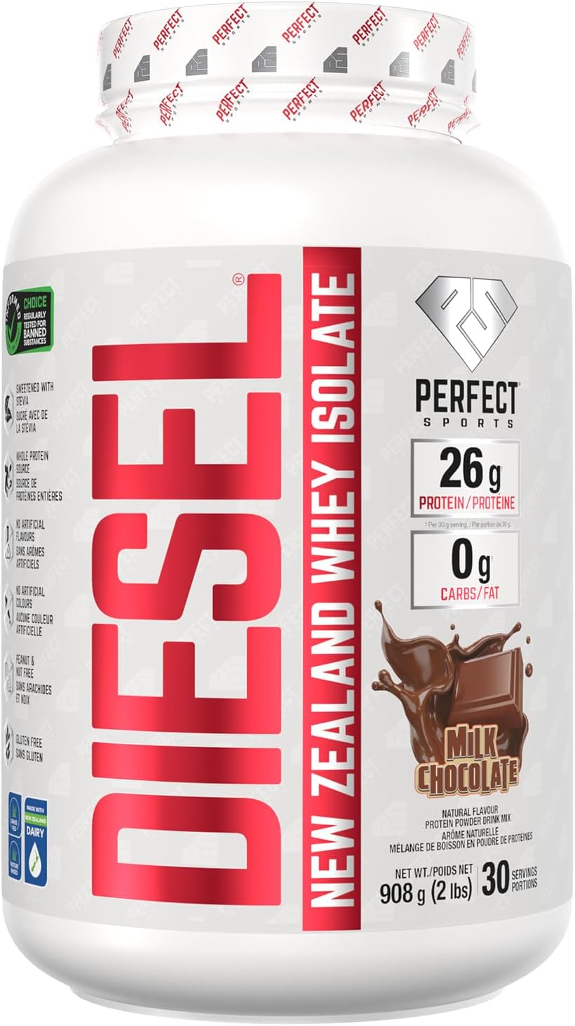 PERFECT SPORTS Diesel New Zealand Whey Isolate, 2 lbs, Milk Chocolate