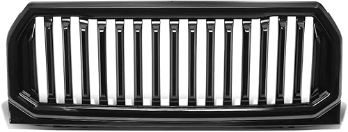 DNA MOTORING GRF-OH-014-BKZ - Parrilla de parachoques delantero brillante sin insignias, compatible con Ford F-150 15-17