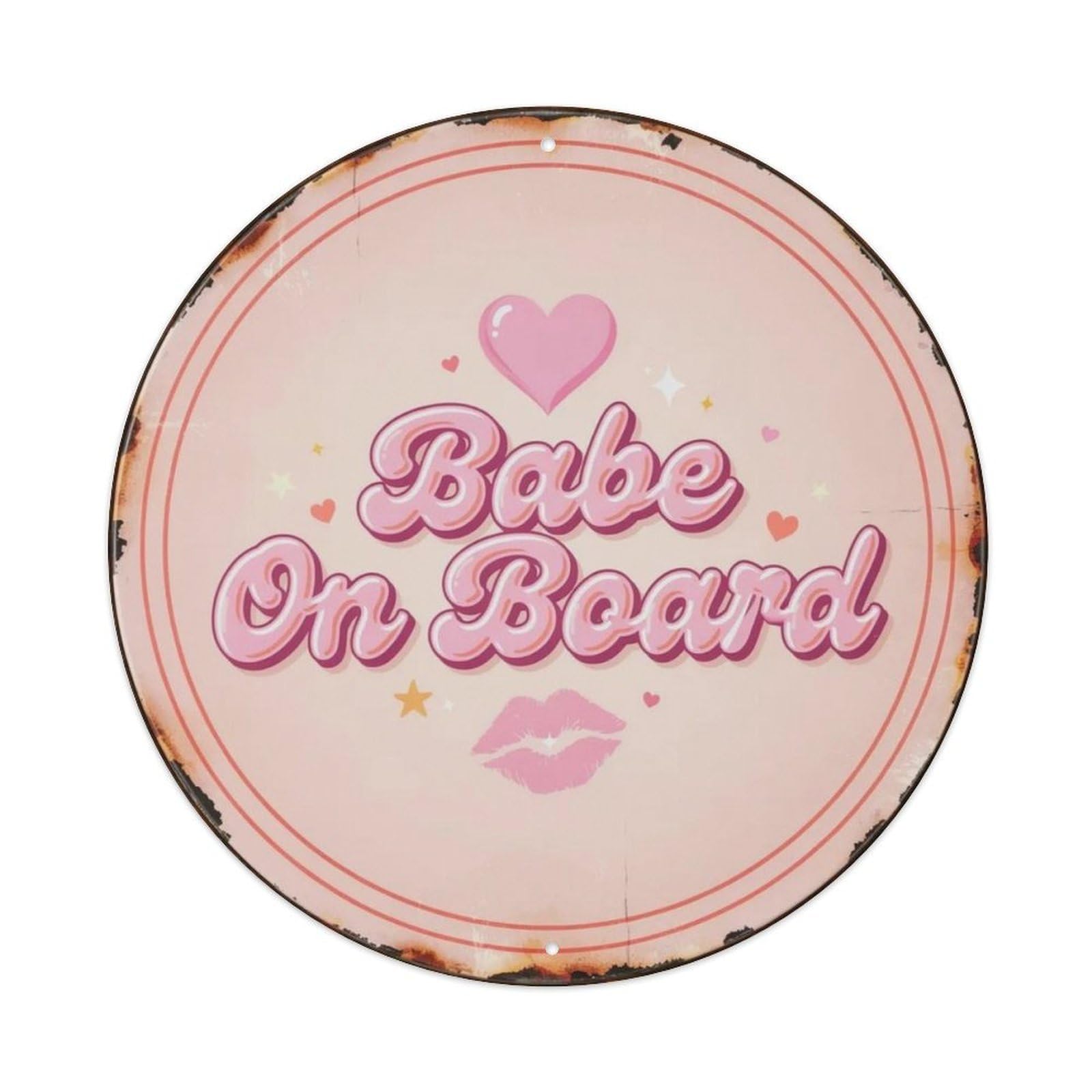 Babe On Board Y2K Metal Tin Sign Plaque