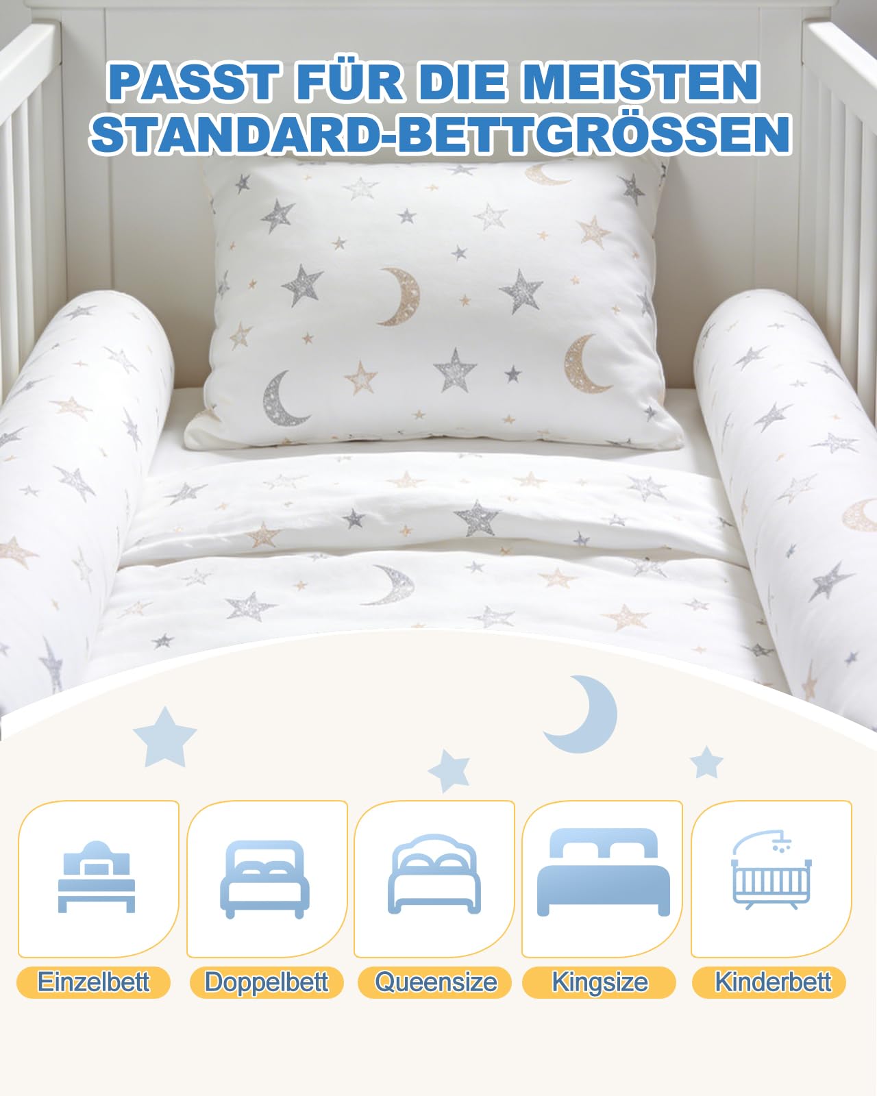 Oiomniv Bettschutzgitter Aufblasbare Bettgitter für Kleinkinder 2er Set – Tragbarer Rausfallschutz Bett, Rutschfestes Bettgitter, Für Einzelbett Doppelbett Queen & King, Für Zuhause & Reisen