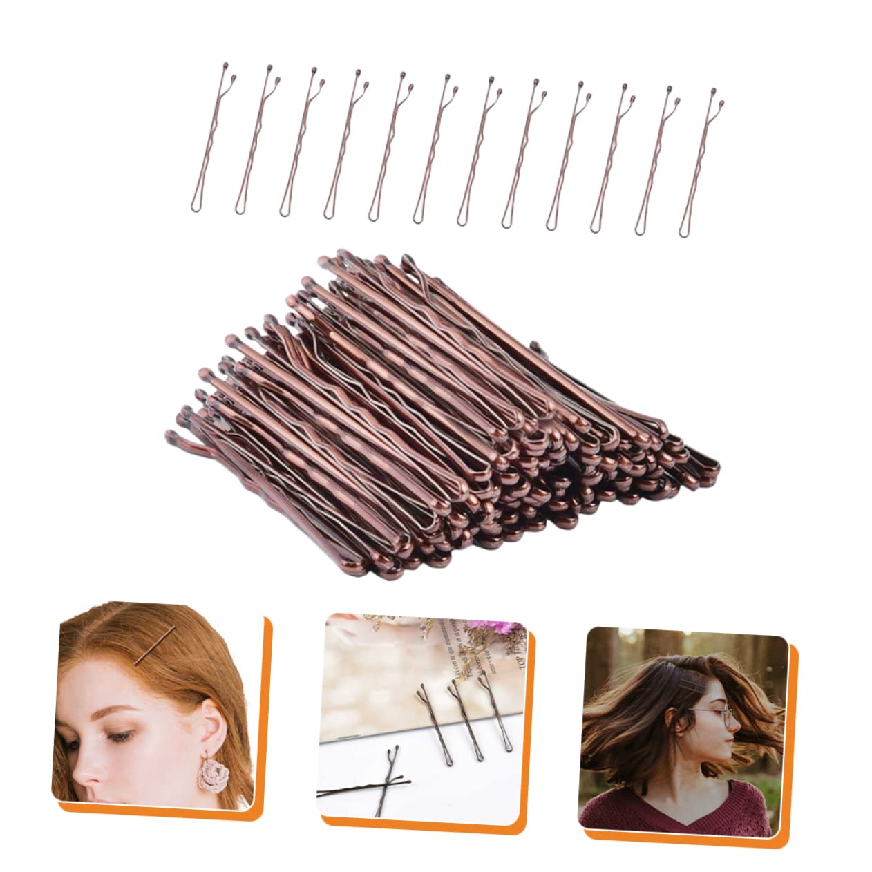 Didiseaon 600 Piezas clip de onda poli curva tu cabello boda pasadores de pelo horquillas negras accesorios para el cabello para mujeres Gancho alambre de acero Acortar Decorar novia Metal