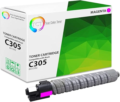 TCT Cartucho de tóner de repuesto prémium compatible con impresoras Ricoh Aficio C305 841592 Magenta funciona con impresoras Ricoh Aficio MP C305 MP disponible en Yaxa Peru