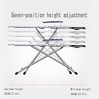 Vista 4 de Tabla de planchar plegable para el hogar, tabla de planchar de siete ajustes altos con soporte para plancha de vapor y manga de planchado, mesa