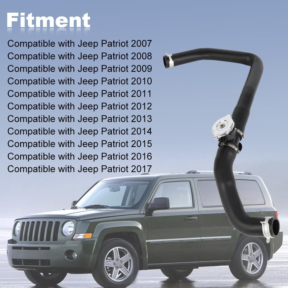 JDMON Upper Radiator Coolant Hose Compatible with Jeep Patriot 2007-2017 Replace# 5058172AF, 5058172AG, 5058172AJ, 05058172AI
