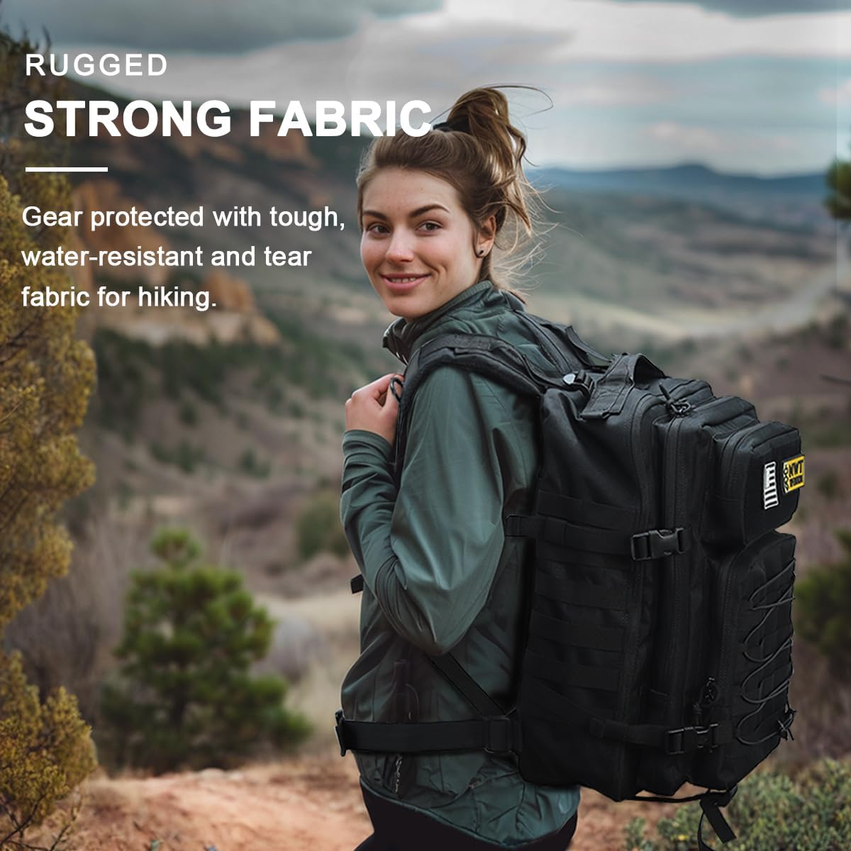 Military Tactical Backpack,Sturdy Work & Molle Laptops Rucksack,Army Assault Pack for Hiking Camping Travel Fishing Gym, Camo - Image 7