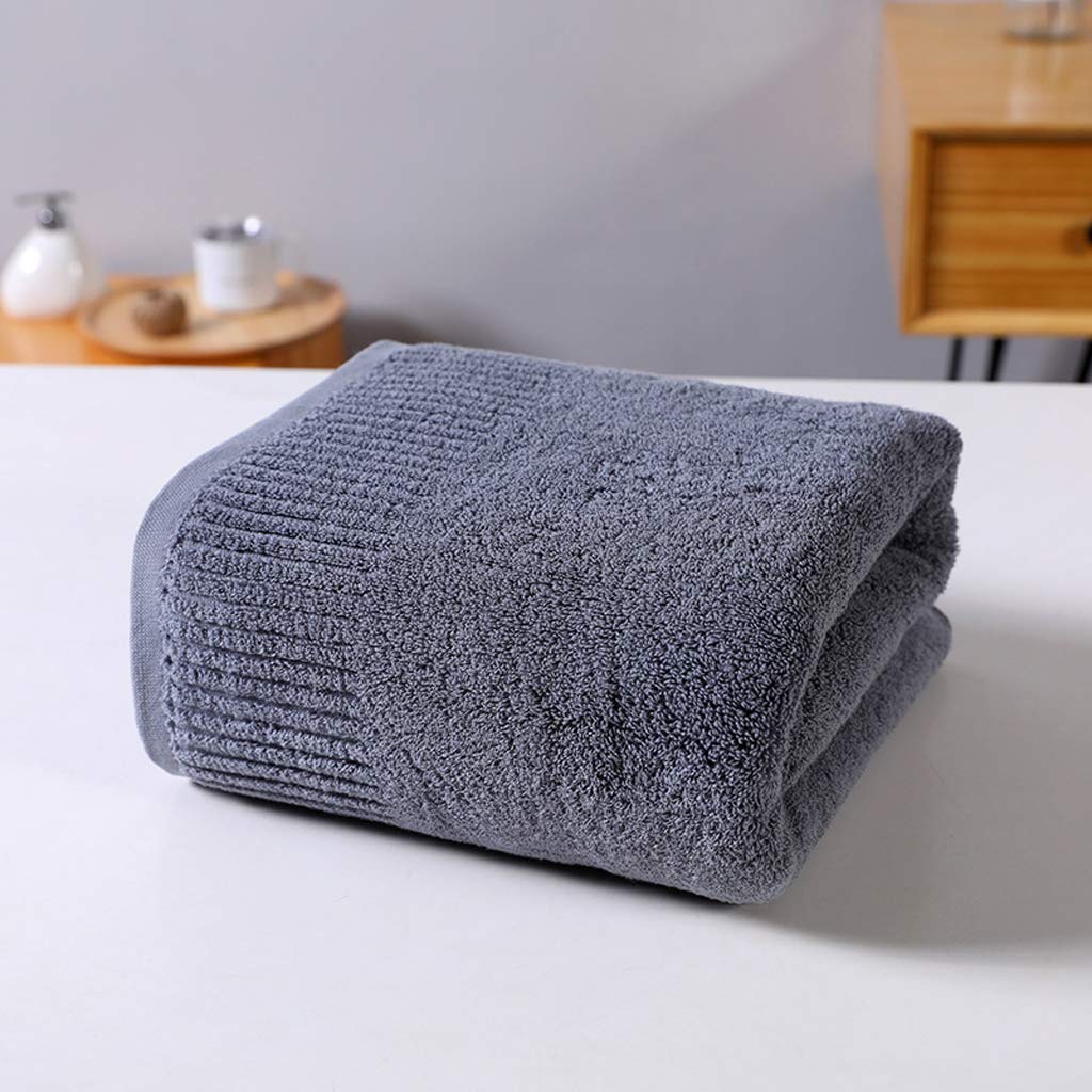 Juego de 2 toallas de baño de algodón gris con espesor de 500 g para el hogar