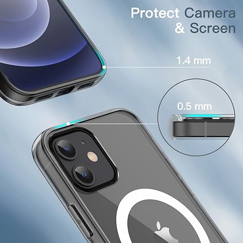 Miniatura 6 de JETech Funda magnética para iPhone 1212 Pro de 6.1 pulgadas, compatible con carga inalámbrica MagSafe, a prueba de golpes, parte trasera