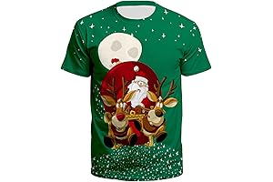 3D Ugly Christmas T Shirts Short Sleeve For Men Funny Xmas Tshirt