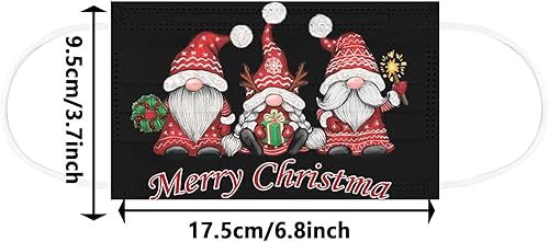 Miniatura 9 de 50 máscaras faciales desechables de Navidad para adultos, 3 capas de copo de nieve suave, transpirable, para hombres y mujeres, vacaciones al aire