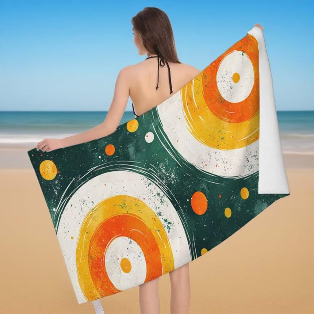 Telo Mare XXL 220x100cm/35x70cm, 2 Set Telo Mare Microfibra Vortice Asciugamano Palestra Uomo, Antisabbia, Leggero, Asciugatura Rapida, Teli da Spiaggia Grandi Accessori per Camping Natation Yoga E-85