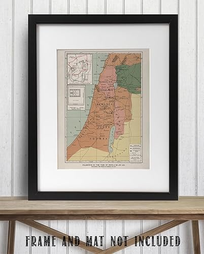 Miniatura 8 de Palestine in the Time of Jesus, 4 B.C. - 30 A.D. Map Bible Story Poster - 11x14 Unframed Art Print - Historical Ancient Map, Classic Gift for Map