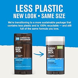 Every Man Jack Fresh Air Mens Deodorant - Stay Fresh with Aluminum Free Deodorant For all Skin Types - Odor Crushing, Long Lasting, with Naturally Derived Ingredients - 3oz (2 Pack)