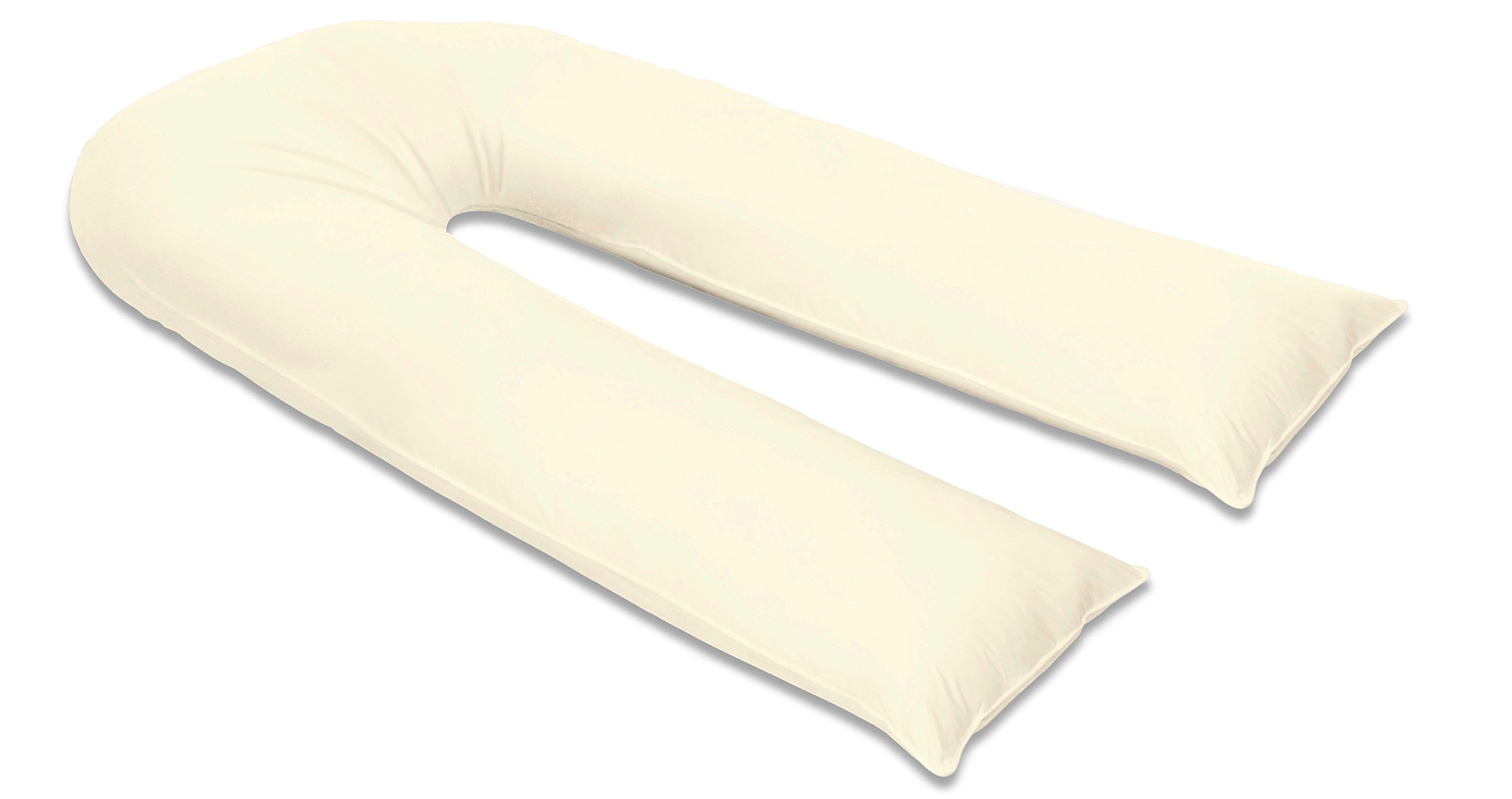 Sapphire Collection 9Ft U Pillow Body/Bolster Support Maternity Pregnancy Support Pillow & U Case (Cream)
