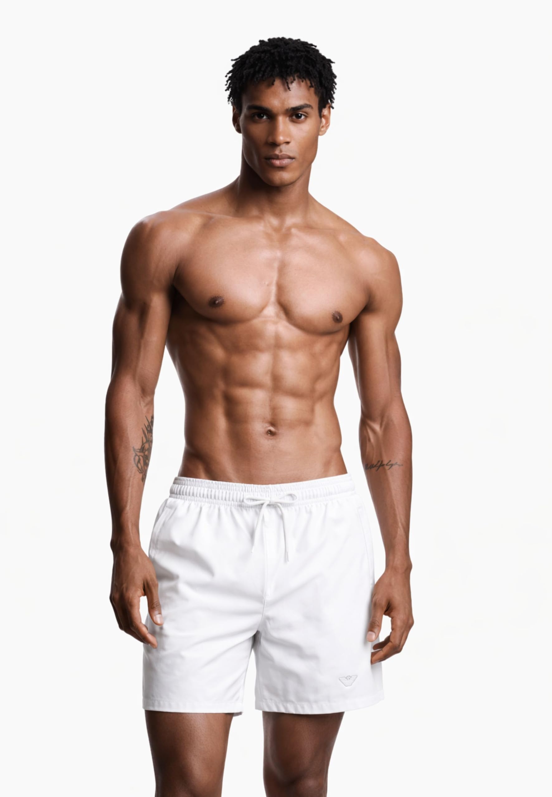 Emporio Armani Boxer Maillot de Bain, Blanc, XL Homme
