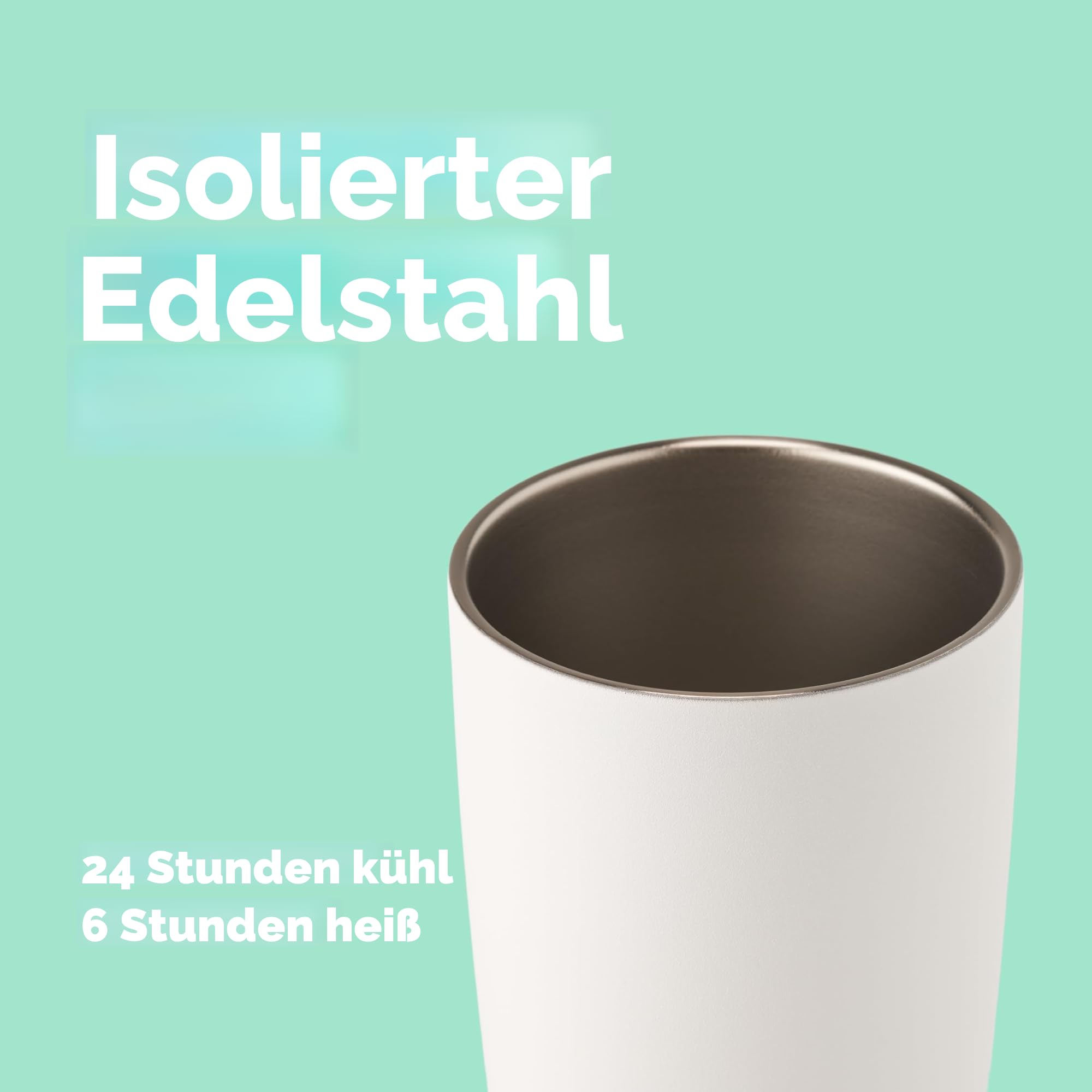 Owala SmoothSip Isolierter Edelstahl-Kaffeebecher, wiederverwendbare Eiskaffeetasse, Reisebecher, BPA-frei, 590 ml, Weiß (Cloudscape)