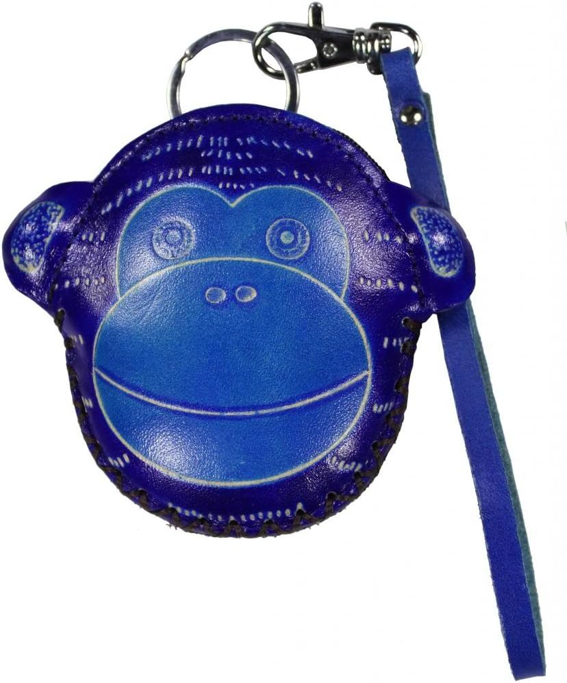 Genuine Leather Monkey Coin Purse Wristlet