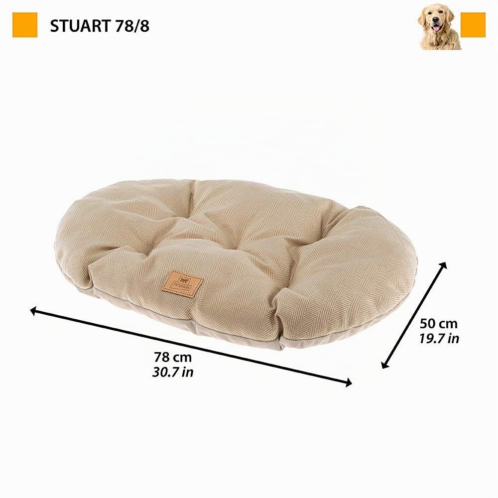 Ferplast Hundebett Hundekissen Katzenkissen Hundesofa für kleine Hunde, Katzenbett, 78 x 50 x 15 cm Waschbar Braun