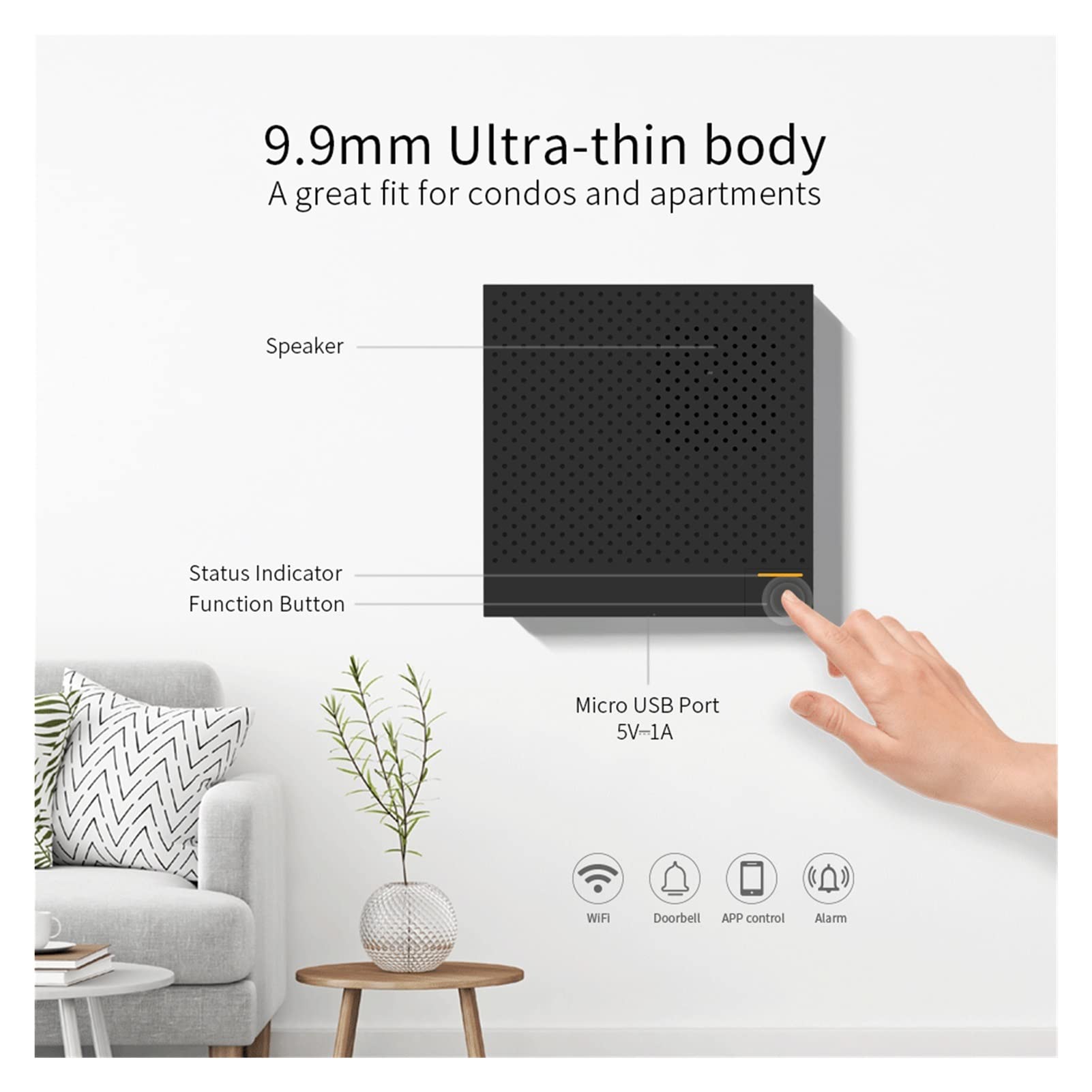 Bezpieczeństwo w domu DIY System alarmowy, WIFI Smart Security Box Ultra-Thin Drzwi 433 MHz Tuya Wireless Home Butronic System Alarm Aplikacja Pilot Zestaw alarmu antywłamaniowego DIY(H300-Only Box)