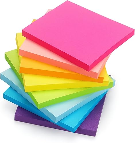 Early Buy 24 blocs de notas adhesivas, 8 notas autoadhesivas de colores brillantes de 3 x 3 pulgadas, 60 hojasbloc