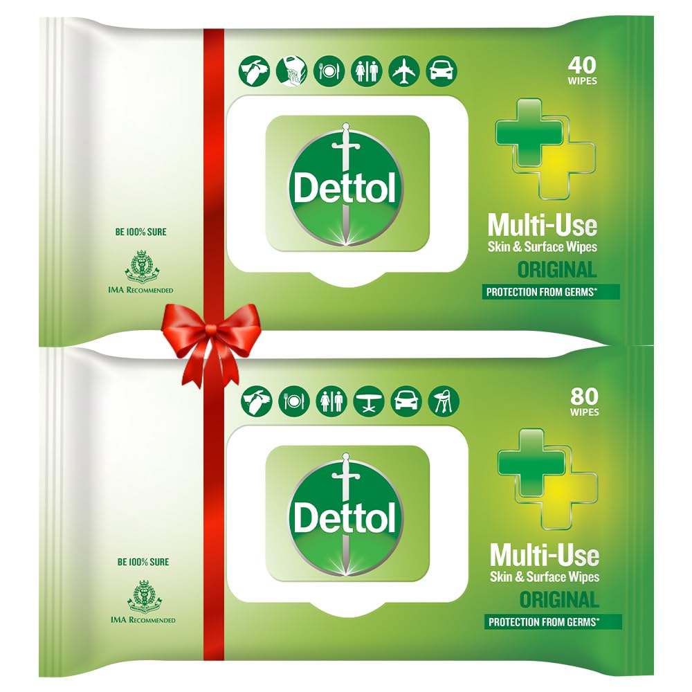 Dettol Disinfectant Sanitizer Wet Wipes for Skin & Surfaces, Original – 80 Count & Disinfectant Skin & Surface Wipes, Original – 40 Count (B0B7VH55FF) Amazon Price History, Amazon Price Tracker