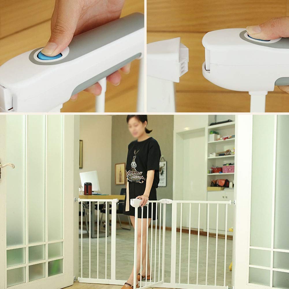 Cancelletto di Sicurezza Extra Largo espandibile in Metallo Walk Thru con Chiusura Automatica Cancello per Animali da Interno, Dimensioni Personalizzabili (Colore : Bianco, dimensi
